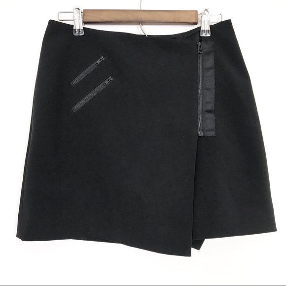 Madewell Dresses & Skirts - Madewell Black Zipper Wrap Mini Lined Mini Skirt